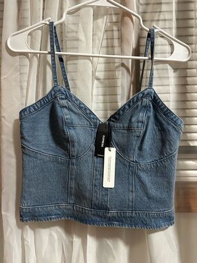 Express Denim Bustier Crop Top NWT